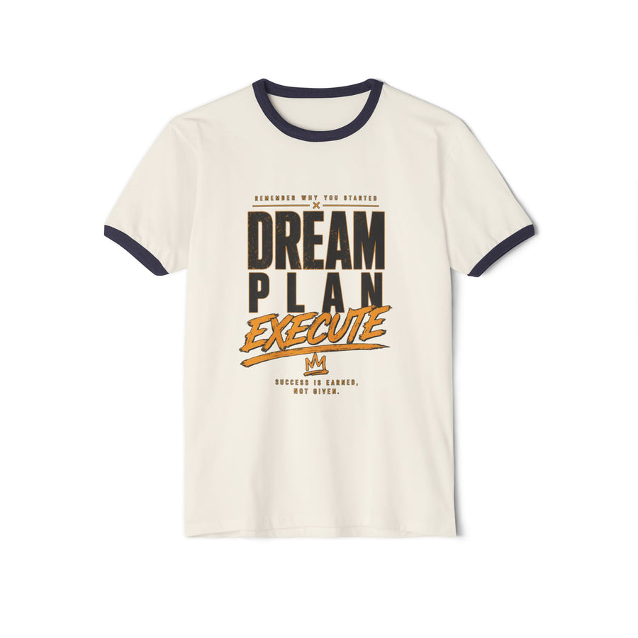 Dream. Plan. Execute. Ringer T‑Shirt – Motivational Vintage Graphic Tee